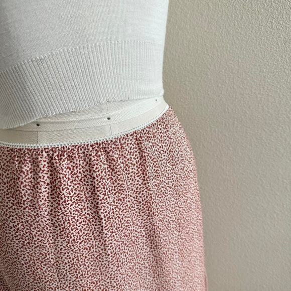 handmade coral pink all over print midi skirt - Picture 4 of 8